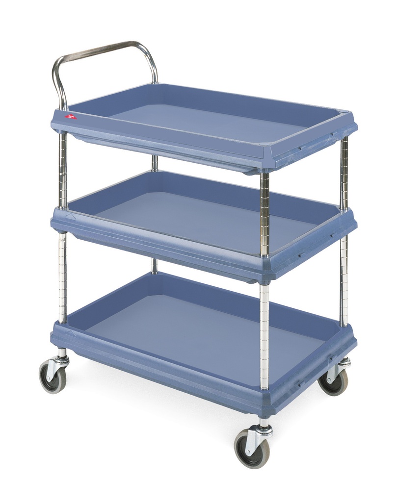 Metro BC2636-3DMB Deep Ledge 3-Shelf Utility Cart with Microban, Blue, 26" x 36"