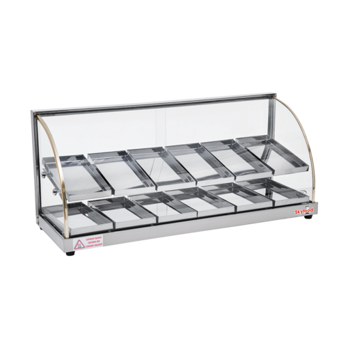 Skyfood Equipment FWDE2-37 Economy Line Heated Deli Display Case Countertop Full Service 36-5/8W with Thermostatic Controls and Adjustable Shelving