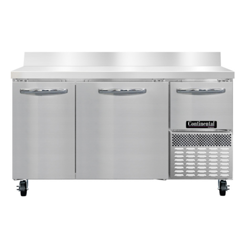 Continental Refrigerator FA60SNBS Freezer Base Shallow Depth Worktop Unit 60W Stainless Steel with Backsplash
