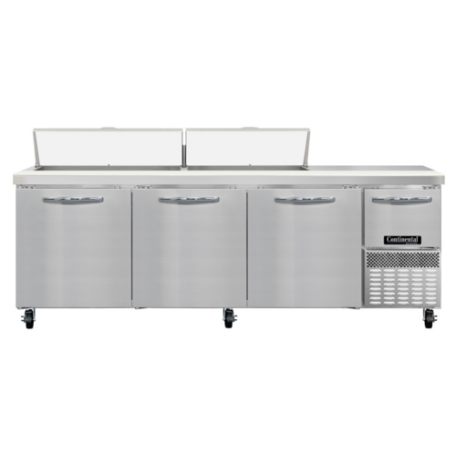 Continental Refrigerator RA93SN18 Refrigerated Base Sandwich Unit 93W Stainless Steel with 18 Pans and Cutting Board