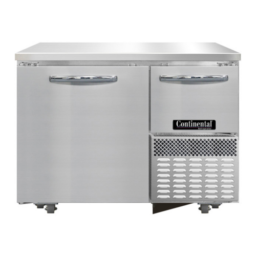 Continental Refrigerator FA43SN-U Undercounter Freezer Shallow Depth 43W Stainless Steel Doors Electronic Control