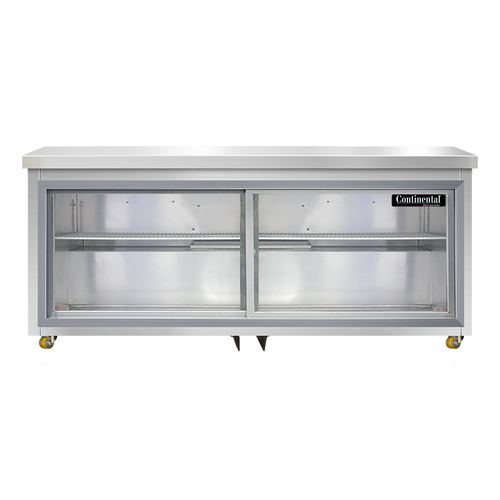 Continental Refrigerator SW72NSGD-U Undercounter Display Refrigerator 72W 20.6 cu ft capacity three-section sliding glass doors