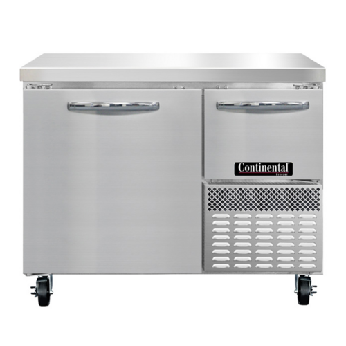 Continental Refrigerator FA43SN Freezer Base Shallow Depth Worktop Unit 43W Stainless Steel Flat Work Top