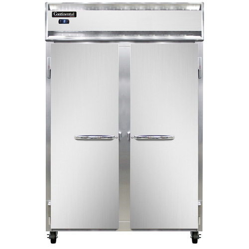 Continental Refrigerator 2FSN Freezer Reach In Two Section Stainless Steel Aluminum Interior Full Height Solid Doors