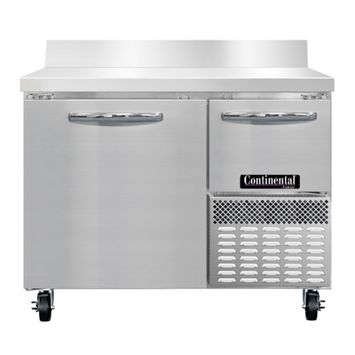Continental Refrigerator FA43SNBS Freezer Base Shallow Depth Worktop Unit 43 Inch Stainless Steel 1/3 HP R290