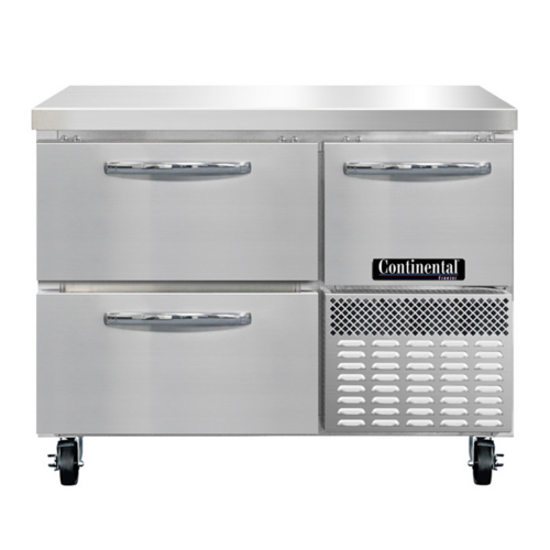 Continental Refrigerator FA43SN-D Freezer Base Shallow Depth Worktop Unit 43 inch Stainless Steel 2 Drawers