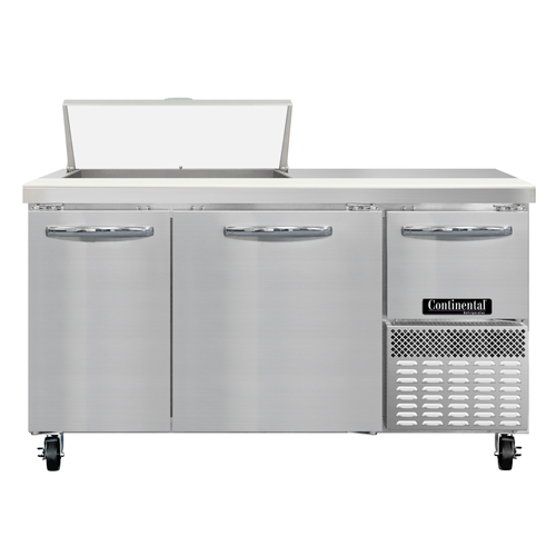 Continental Refrigerator RA60N8 Refrigerated Base Sandwich Unit 60 inch 300 Series Stainless Steel Top