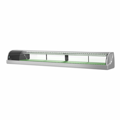 Hoshizaki HNC-210BA-L-SLH Refrigerated Display Sushi Case Countertop 82-7/10W x 13-3/5D x 11H Front Curved Glass