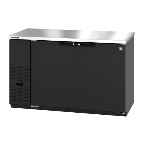 Hoshizaki BB59 Refrigerated Back Bar Cooler 59-1/2 inch 18 cu ft capacity holds 852 cans or 3 kegs with solid doors