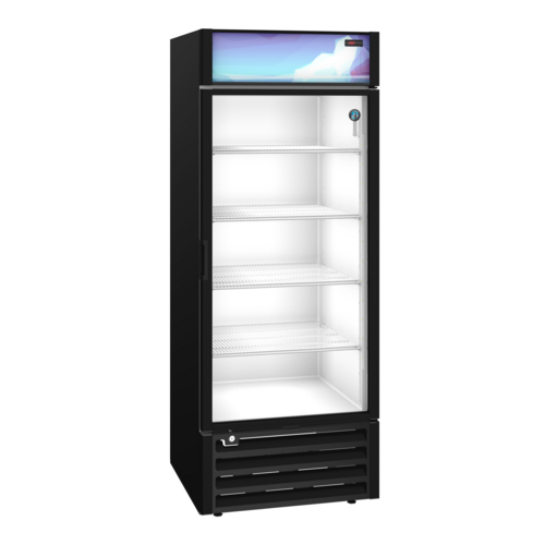 Hoshizaki RM-26-HC-BLK Refrigerated Merchandiser One Section 26 Cu Ft Bottom Mount Self Contained Refrigeration