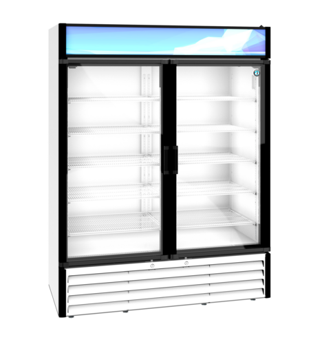 Hoshizaki RM-49-HC-WHT Refrigerated Merchandiser Reach-In Two-Section 42.61 cu ft Bottom Mount Self-Contained System