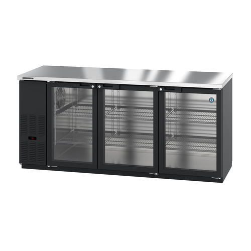 Hoshizaki BB80-G Refrigerated Back Bar Cooler 80 inch Three Section Self Contained 26.74 cu ft Capacity