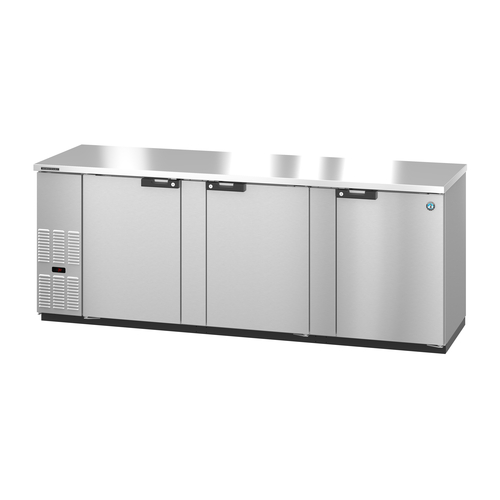 Hoshizaki BB95-S Refrigerated Back Bar Cooler Three Section Side Mount 95.5 Inch 32.53 Cu Ft Capacity