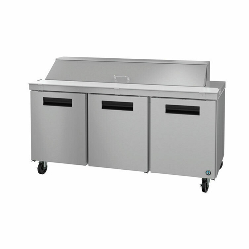 Hoshizaki SR72B-18 Steelheart Series Sandwich Top Refrigerator 72 inch 18 cu ft three section with solid doors and shelves