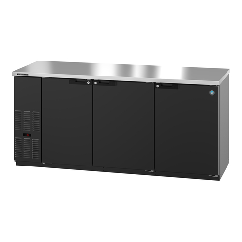 Hoshizaki BB80 Refrigerated Back Bar Cooler 80 inch 28.74 cu ft capacity three section self contained refrigeration