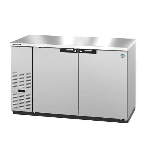 Hoshizaki BB59-S Refrigerated Back Bar Cooler Two Section 59 Inch 18 Cu Ft Capacity Solid Doors LED Lighting