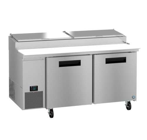 Hoshizaki PR67B Steelheart Series Pizza Prep Table Two Section 19.29 Cu Ft 9 1/3 Pan Capacity Stainless Steel