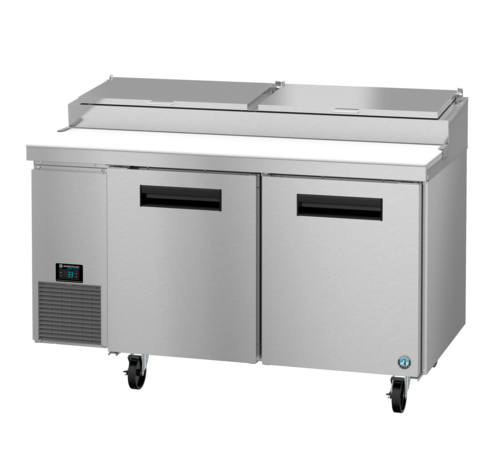 Hoshizaki PR60B Steelheart Series Pizza Prep Table Two Section 1663 cu ft 8 Pan Capacity Solid Doors Stainless Steel