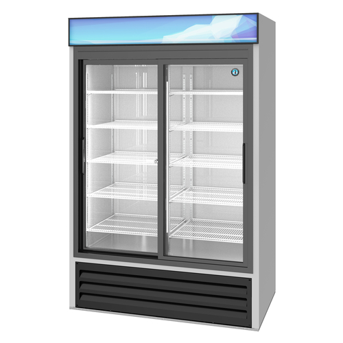 Hoshizaki RM-45-SD-HC Refrigerated Merchandiser Reach-In Two Section 38.26 Cu Ft Bottom Mount Self Contained Refrigeration