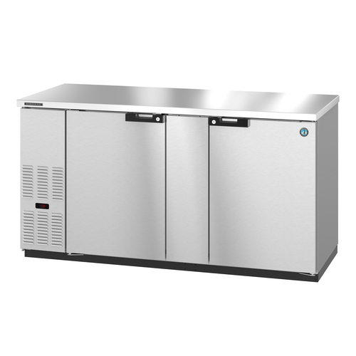 Hoshizaki BB69-S Refrigerated Back Bar Cooler Two Section 69.5 Inch 21.8 Cu Ft Capacity Stainless Steel