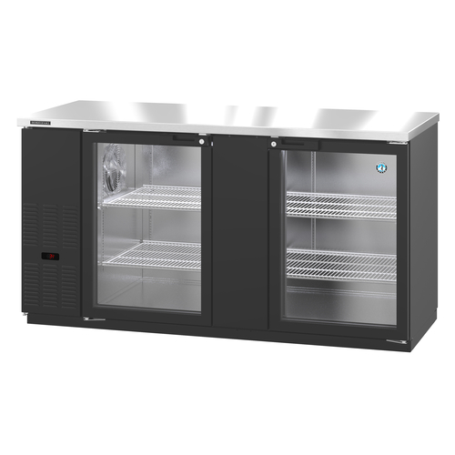 Hoshizaki BB69-G Refrigerated Back Bar Cooler 69-1/2 inch Two Section Self Contained 22.14 cu ft Capacity