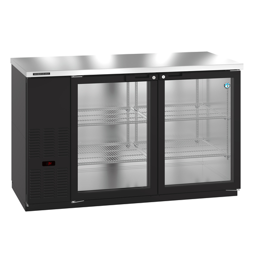 Hoshizaki BB59-G Refrigerated Back Bar Cooler 59-1/2 inch 18.45 cu ft capacity with glass doors and adjustable shelves