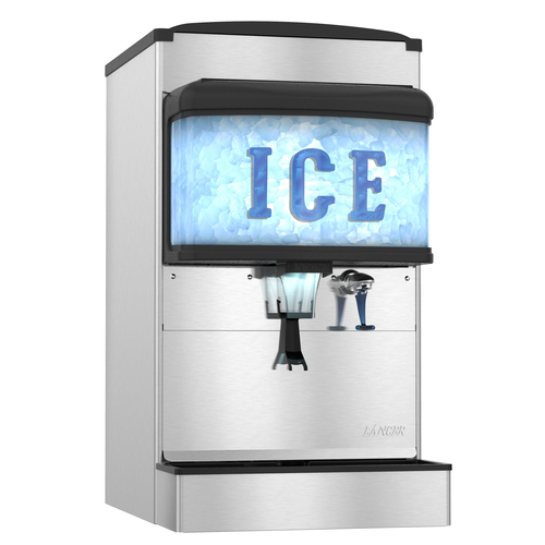 Hoshizaki DM-4420N Ice and Water Dispenser 22W Counter Model 200lb Ice Capacity Stainless Steel Exterior