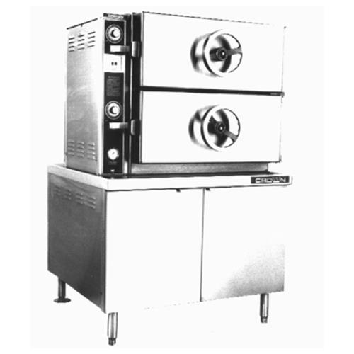 Crown Steam EDA-3 Do-All Dual-Pressure Steamer Electric 3 Compartments 36 Inch Cabinet Base Manual Controls 60 Minute Timer