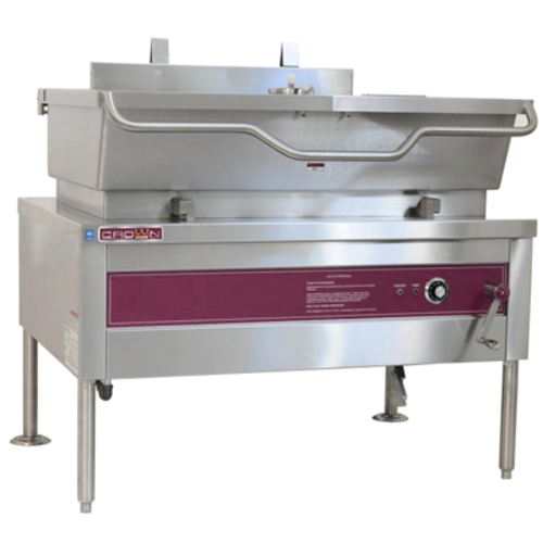Crown Steam ES-40 QUICK SHIP Tilting Skillet Electric 40 Gallon Capacity Manual Tilt Stainless Steel Construction