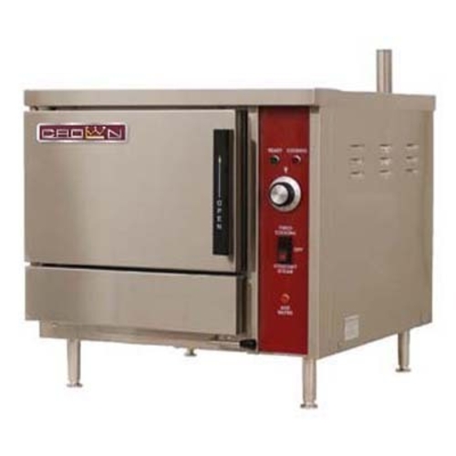 Crown Steam EPX-5 EZ Steam Convection Steamer Electric Countertop Boilerless 24W 5 Pan Capacity Manual Fill Drain