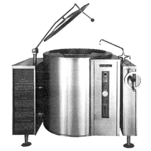 Crown Steam GLT-40 Tilting Kettle Gas 40 Gallon Capacity 2/3 Jacket Thermostatic Control Electronic Ignition