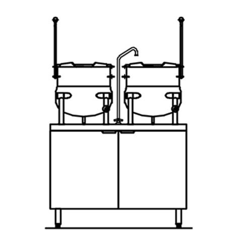 Crown Steam EMT-10-10 Kettle Cabinet Assembly Electric 2 10 Gallon Tilting Kettles Water Treatment System 316 Stainless Steel