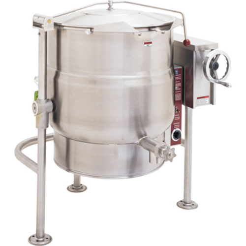 Crown Steam ELT-20 Tilting Kettle Electric 20 Gallon Capacity 2/3 Jacket Thermostatic Control Crank Tilt 316 Stainless Steel