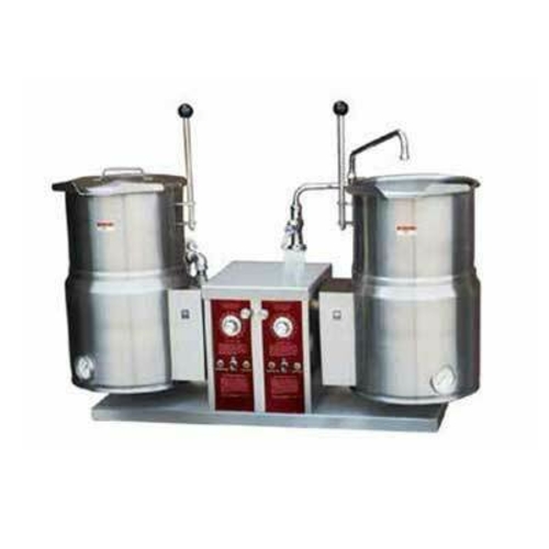Crown Steam EC-12TW-2 Twin Tilting Kettles Electric Countertop 12 Gallon Capacity 2/3 Jacket Solid State Thermostat