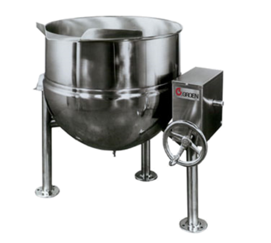 Groen DL-60 Tilting Kettle Direct Steam 60 Gallon Crank Tilt 2/3 Jacket Stainless Steel Construction NSF Made in USA