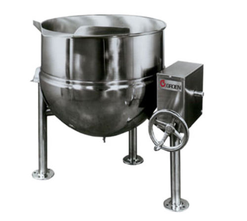Groen DL-60 Tilting Kettle Direct Steam 60 Gallon Crank Tilt 2/3 Jacket Stainless Steel Construction NSF Made in USA