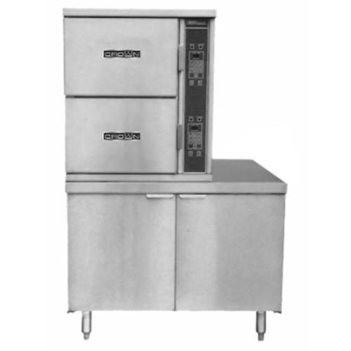 Crown Steam SCX-2-24 Convection Steamer 2 Compartment 24 Inch Cabinet Base Automatic Blowdown NSF Certified