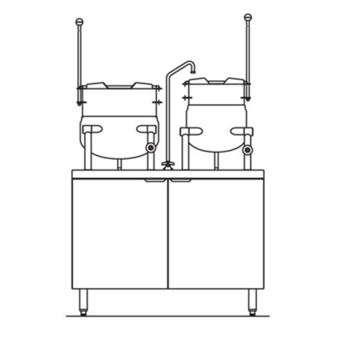 Crown Steam EMT-10-6 Kettle Cabinet Assembly Electric 10 Gallon 6 Gallon Tilting Kettles Water Treatment System