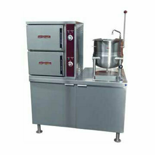 Crown Steam DCX-10-6 Convection Steamer Kettle Direct Steam 2 Compartment 6 Gallon Kettle 12x20 Pan Capacity 120V