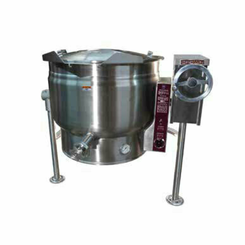 Crown Steam ELT-40F Tilting Kettle Electric 40 Gallon Capacity Full Jacket Thermostatic Control Crank Tilt 316 Stainless Steel