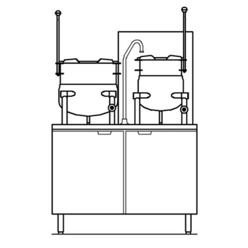 Crown Steam GMT-10-6 Kettle Cabinet Assembly Gas 6 Gallon 10 Gallon Tilting Kettles 42 Inch Cabinet Base NSF CSA Star