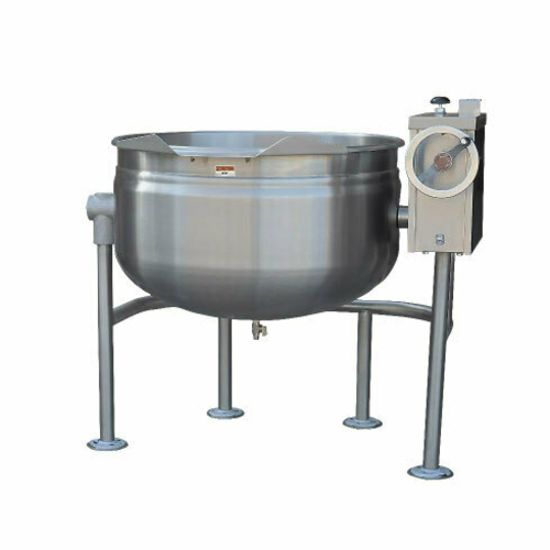 Crown Steam DLT-60F Tilting Kettle Direct Steam 60 Gallon Capacity Full Jacket Crank Tilt NSF Certified 316 Stainless Steel