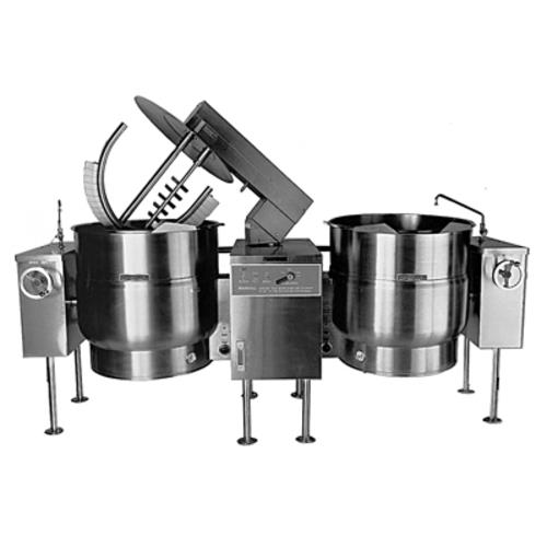 Crown Steam ELTM-80-2 Tilting Kettle Mixer Electric 80 Gallon Capacity 2/3 Steam Jacket 316 Stainless Steel Liner