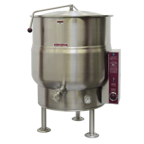Crown Steam EL-20 Stationary Kettle Electric 20 Gallon Capacity 2/3 Jacket Thermostatic Control 12kW NSF Certified
