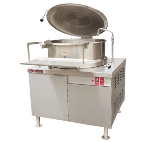 Crown Steam DMT-30 Tilting Kettle Direct Steam 30 Gallon Capacity Hydraulic Power Tilt 316 Stainless Steel Interior