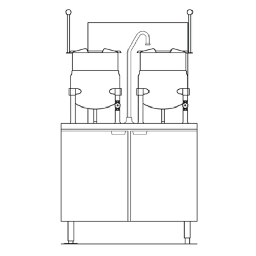 Crown Steam GMT-6-6 Kettle Cabinet Assembly Gas 2 6 Gallon Tilting Kettles 36 Inch Cabinet Base NSF CSA Star