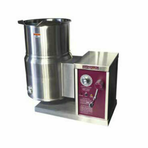 Crown Steam ECT-6 Tilting Kettle Electric Countertop 6 Gallon Capacity 2/3 Jacket Solid State Thermostat Integrally Mounted Controls