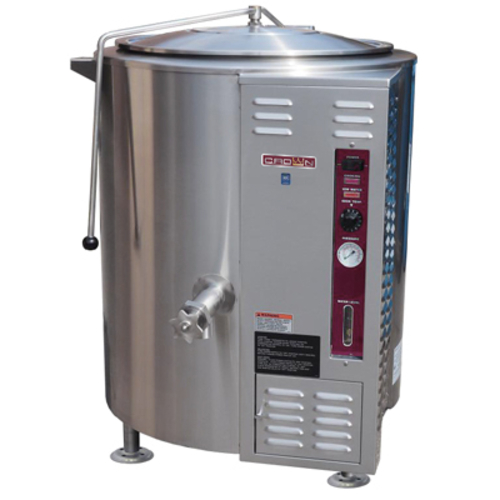 Crown Steam GL-60E Stationary Kettle Gas 60 Gallon Capacity 2/3 Jacket Thermostatic Control Electronic Ignition