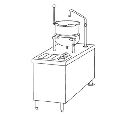 Crown Steam DMT-10 Kettle Cabinet Assembly Direct Steam 10 Gallon Tilting Kettle 24 Inch Cabinet Base NSF Certified