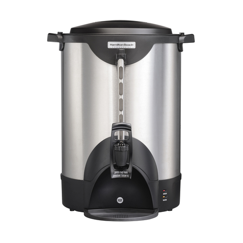 Hamilton Beach HCU075S Coffee Urn 75 Cup Capacity Double Wall Insulation Commercial Duty One Hand Dispensing